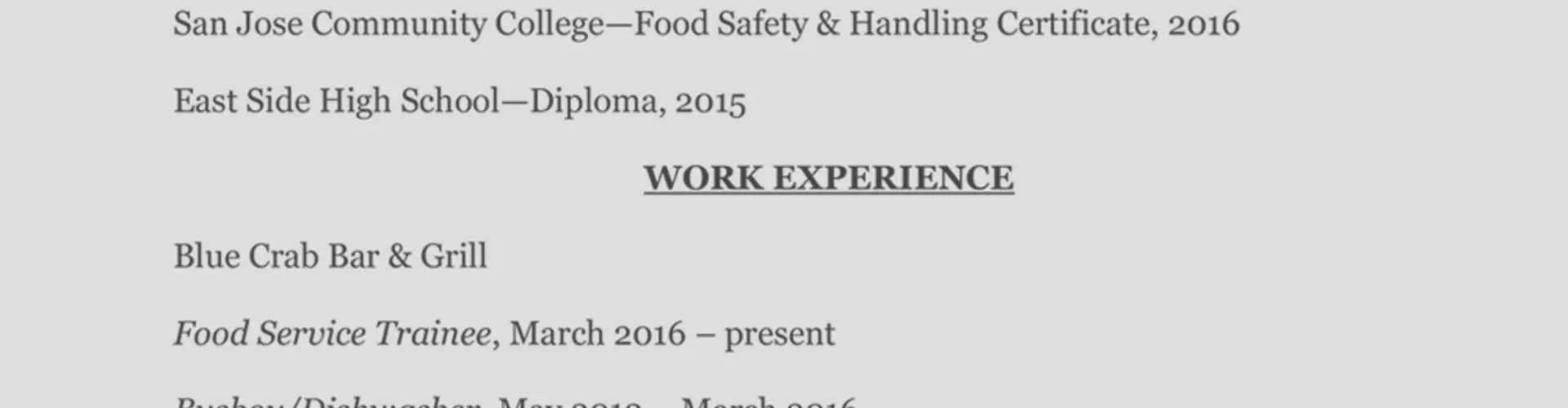 How to Write a Perfect Food Service Resume (Examples Included) How to Write a Perfect Food Service Resume (Examples Included)